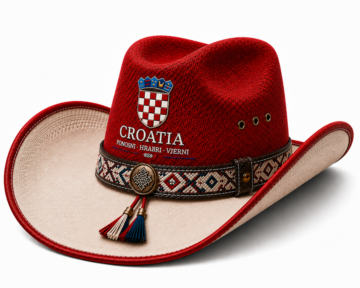 Croatia Themed Cowboy Hat