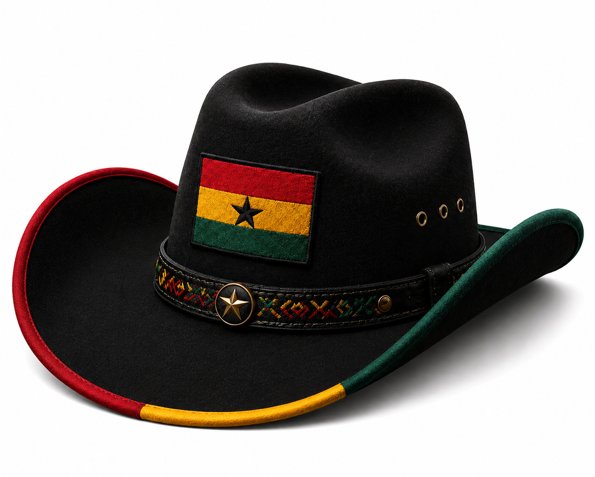 Ghana Themed Cowboy Hat
