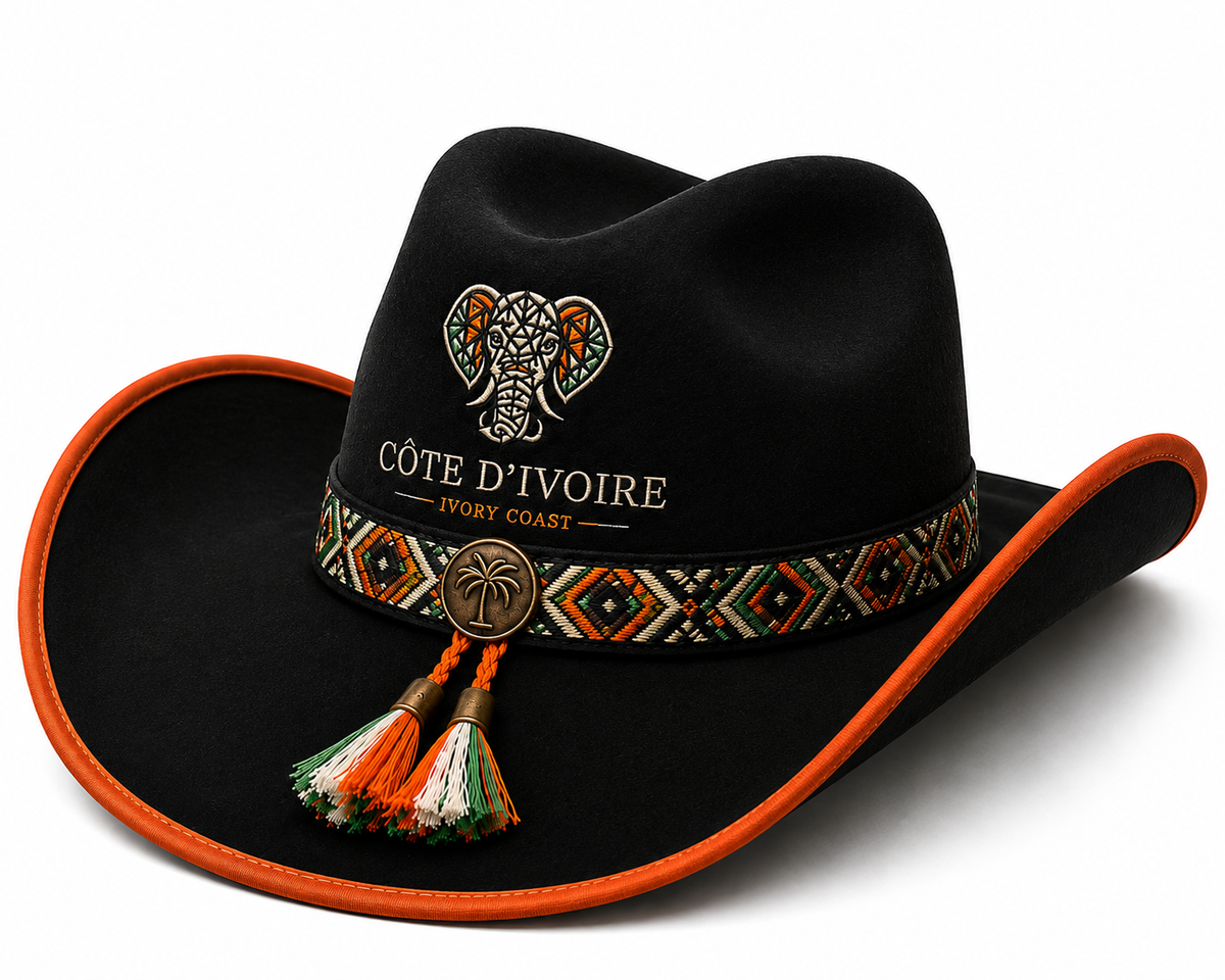 Ivory Coast Themed Cowboy Hat