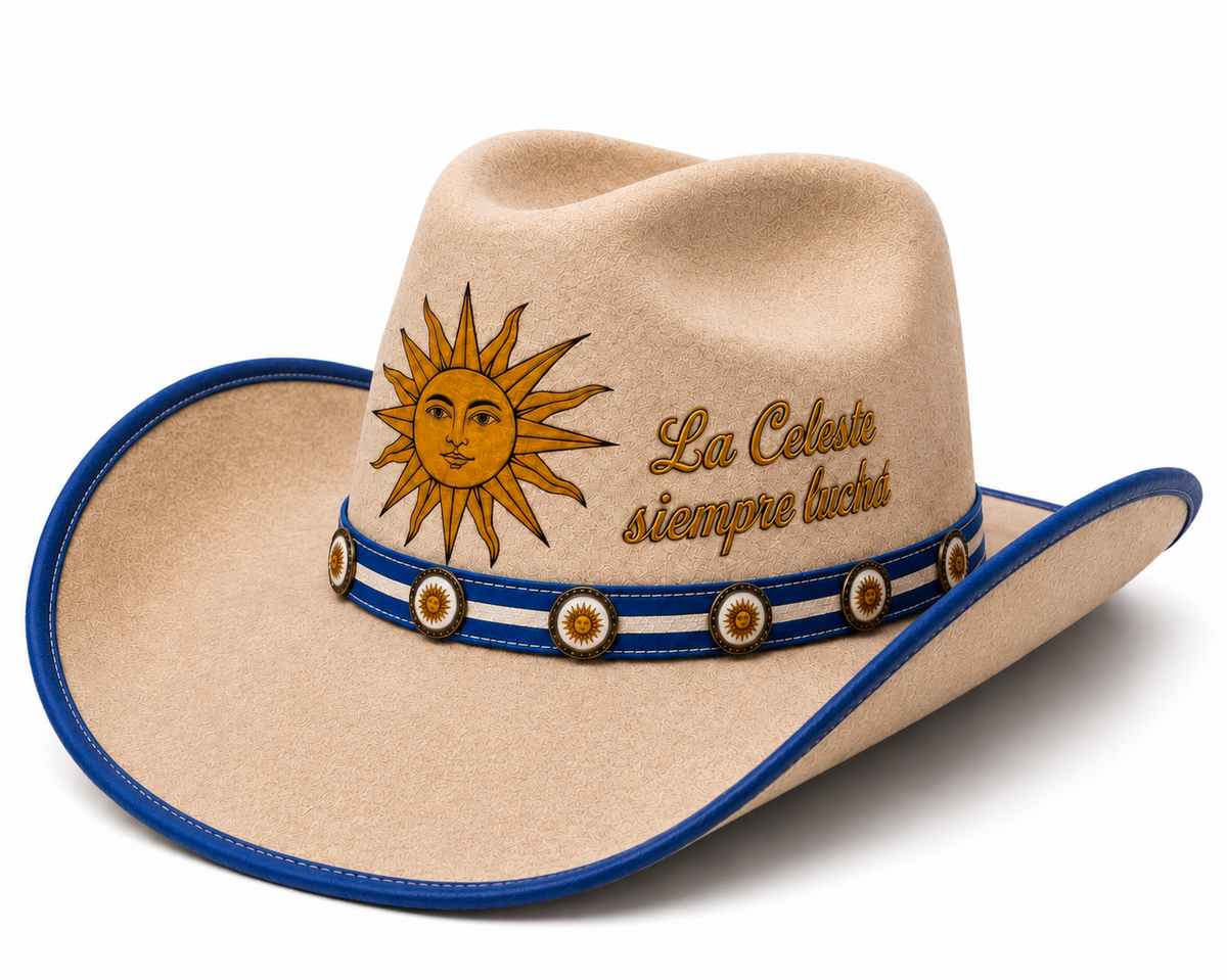 Uruguay Themed Cowboy Hat